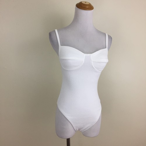 Nwt nude white ribbed stretch - nude,