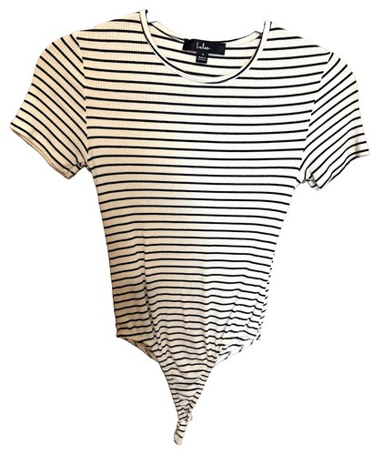 Lulus white black striped - white/black,