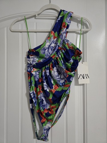 Zara floral blue asymmetrical - zara,